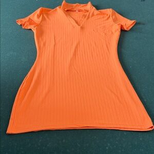 Vibrant Orange Midi Dress